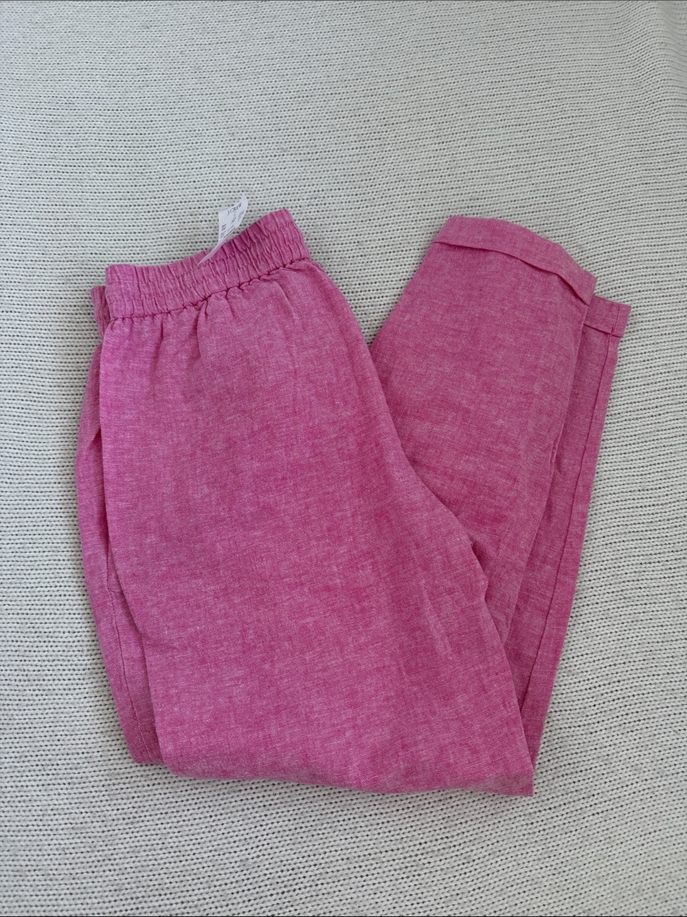 NWT! J Crew Linen/Cotton Drawstring Pants Pink Size 2